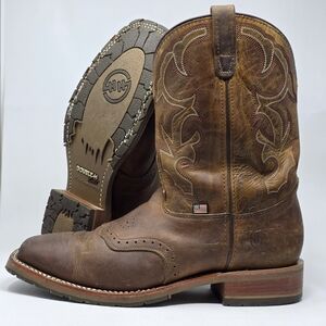 DOUBLE H MEN'S Sz 14 2E ICE Saddle Vamp Western Work Boots Broad Square Soft Toe